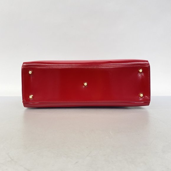 Christian Dior Handbag Cannage Enamel Red Women's - Picture 3 of 16